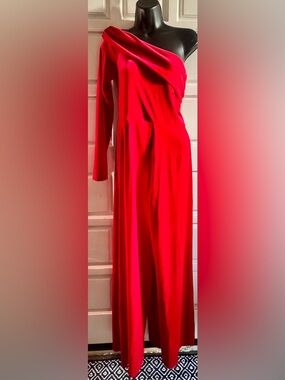 Red One-Shoulder Jumpsuit
